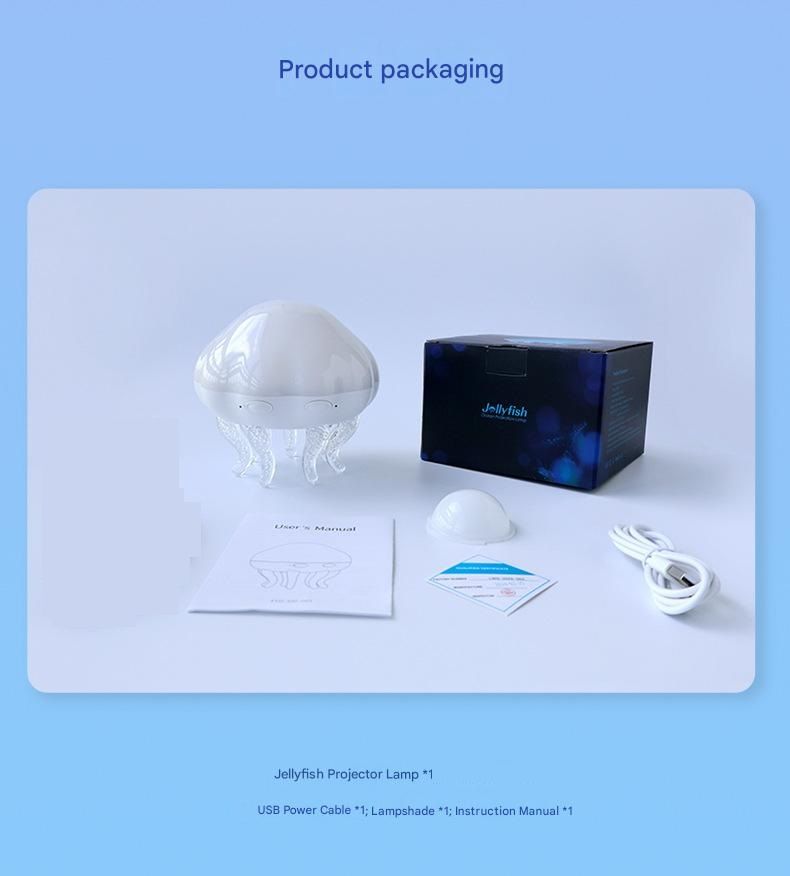 Jellyfish Ocean Wave Projector Night Light - USB Powered , 2 Timer Settings, Dual Mode Projection and Night Light, Romantic Bedroom Decor, Kids Gift