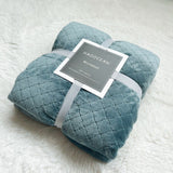 Green 70*100cm Flannel Fleece Blanket - Quilted Diamond Pattern, Soft & Warm Polyester Throw for Office Nap, Sofa, Travel & Bed Use