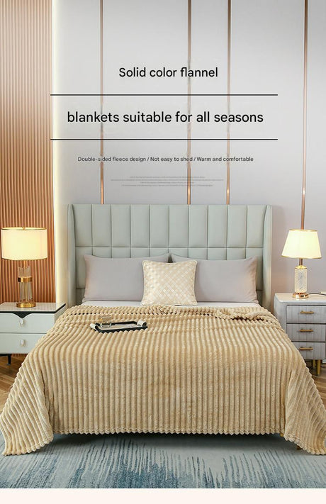 100*150cm Dark grey Solid Colour Flannel Throw Blanket - Thick Double-Sided Fleece with Ribbed Texture - Soft throw blanket& Lightweight for Sofa, Bed, Office Nap, Air-Conditioned Rooms - Durable, Machine Washable, Non-Shedding