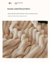 100*150cm Light tan Solid Colour Flannel Throw Blanket - Thick Double-Sided Fleece with Ribbed Texture - Soft throw blanket& Lightweight for Sofa, Bed, Office Nap, Air-Conditioned Rooms - Durable, Machine Washable, Non-Shedding