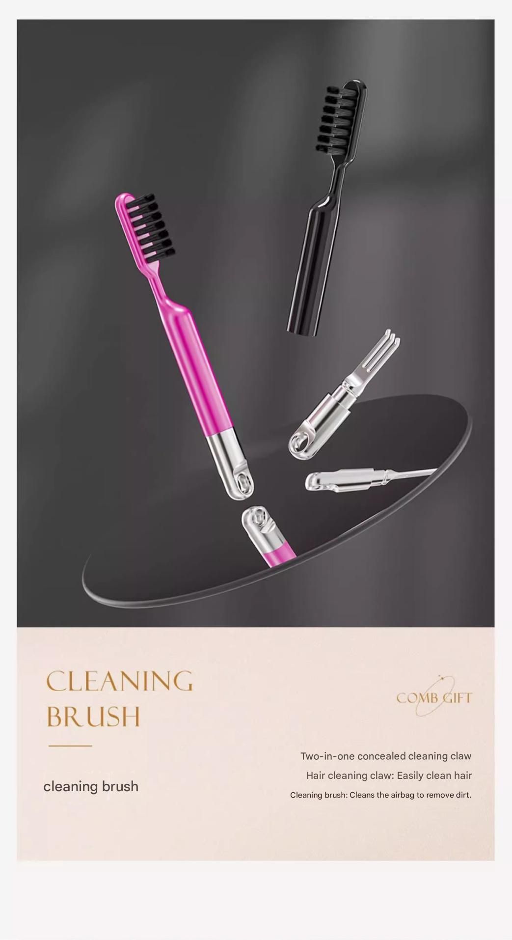 Black 5-Piece Gift Box Set Premium ABS Hair Care Gift Set with Cushion Paddle Brush, Detangling Comb, Cleaning Brush & Stand - Elegant Mother’s Day or Couple’s Gift for Daily Styling and Scalp Comfort