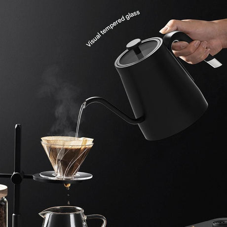 Black Gooseneck Electric Kettle with Temperature Control - 0.8L Smart Pour Over Coffee Kettle