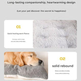 Grey Large Plush Dog Bed - Extra Thick Winter Warmth, Machine Washable & Non-Slip Pet Mat for Large Dogs (90cm)