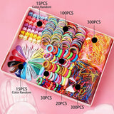 895-Piece Cute Hair Accessories Gift Set with Elastic Rubber Bands - Perfect Gift for Girls