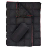 200x140cm Black Large Outdoor Camping Down Cotton Wearable Warmth Blanket, Quilted Poncho Shawl Throw with Storage Bag, Lightweight Warm Camping Quilt for Camping Travel Home Use