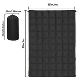 200x140cm Black Large Outdoor Camping Down Cotton Wearable Warmth Blanket, Quilted Poncho Shawl Throw with Storage Bag, Lightweight Warm Camping Quilt for Camping Travel Home Use