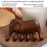 Luxury Orange Scarf Gift Set for Women - 70x70cm Belt Buckle Print Square Scarf with Elephant Comb, Stylish Neck Scarf & Hair Comb Set in Gift Box - Perfect Present for Birthday, Mother's Day, Anniversary