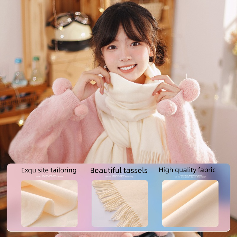 White Winter Scarf Gift Box Set for Women （4-Piece Set: Earmuffs, Hat, Gloves, and Scarf）- Soft Warm Scarf with Luxury Gift Packaging Birthday Present for Girlfriend Wife Daughter
