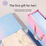 White Winter Scarf Gift Box Set for Women （4-Piece Set: Earmuffs, Hat, Gloves, and Scarf）- Soft Warm Scarf with Luxury Gift Packaging Birthday Present for Girlfriend Wife Daughter
