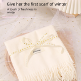 White Winter Scarf Gift Box Set for Women （4-Piece Set: Earmuffs, Hat, Gloves, and Scarf）- Soft Warm Scarf with Luxury Gift Packaging Birthday Present for Girlfriend Wife Daughter