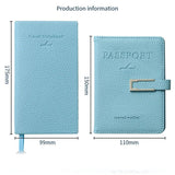 Dark Blue Travel Passport Holder and Notebook Gift Set with Luggage Tag & Metal Pen Business Travel Gift Box