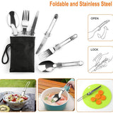 11PCS Orange Camping Cookware Set – Lightweight Aluminium Camping Pots, Frying Pan, Kettle & Stainless Steel Cutlery, Portable Non-Stick Outdoor Cooking Set for 2-3 Person Camping, Hiking, Backpacking & Picnic