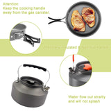 Orange Camping Cookware Set for 2–3 People – Portable Outdoor Cooking Pot, Frying Pan & 1.1L Kettle Kit with Stainless Steel Plates, Cups & Cutlery, Lightweight Non-Stick Camping Cook Set for Hiking, Picnic, Backpacking & RV Travel
