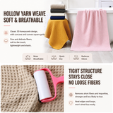 5 Piece Yellow Waffle Weave 100% Cotton Towel Set - Quick Dry Absorbent Bath Towel, 2 x Towels and 2 x Face Towels with Hanging Hook for Home and Guest Use