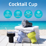 Purple 470ML Stainless Steel Martini Tumbler Cup with 360°Salt & Sip Lid, Internal Markers and Straw - Double Wall Vacuum Insulated Drink Cup for Coffee Cocktails Cold Drinks and Outdoor Use