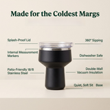 Purple 470ML Stainless Steel Martini Tumbler Cup with 360°Salt & Sip Lid, Internal Markers and Straw - Double Wall Vacuum Insulated Drink Cup for Coffee Cocktails Cold Drinks and Outdoor Use