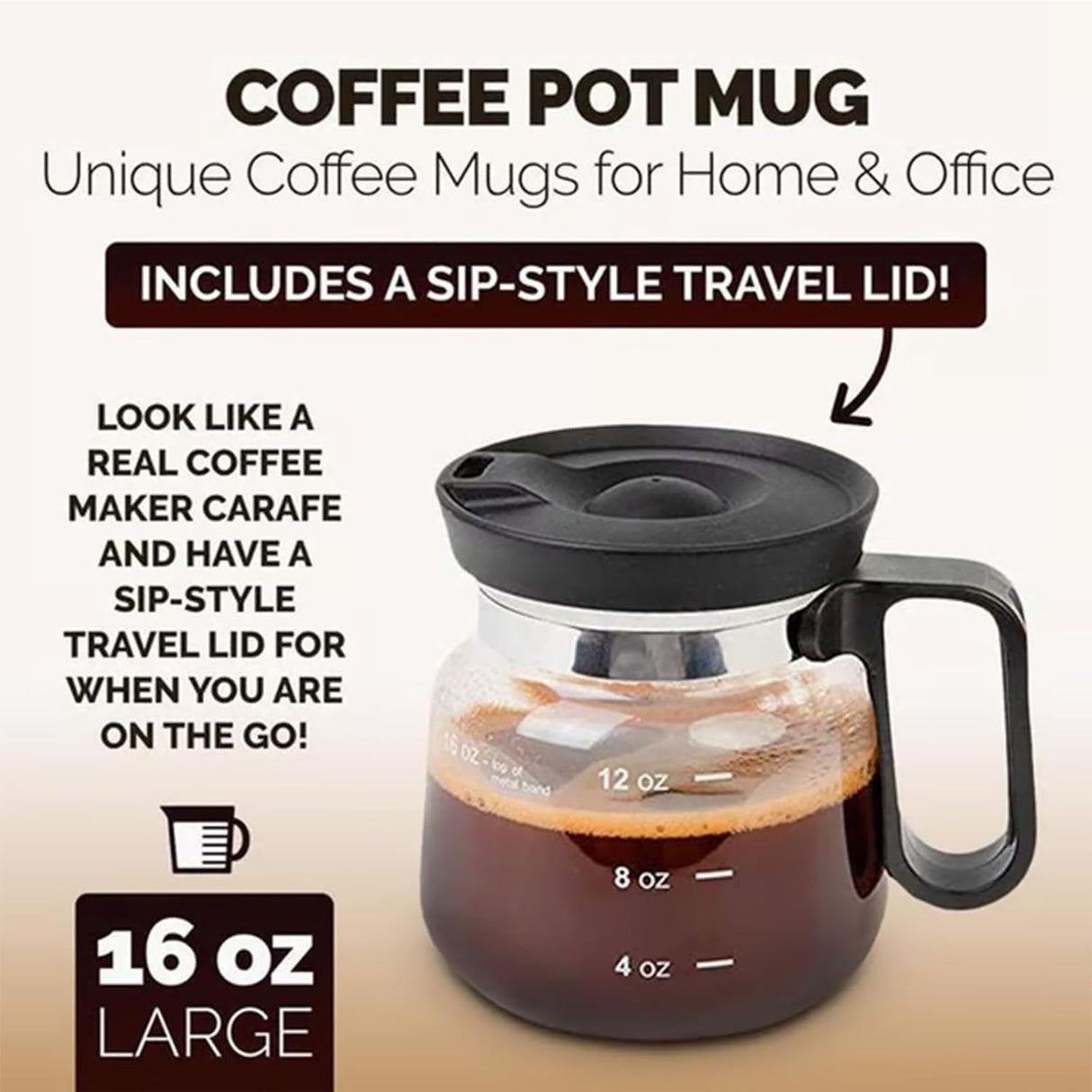 16Oz Mini Brewing Glass Coffee Mug Set with Leakproof Travel Lid, Ergonomic Handle and 2 Reusable Metal Straws for Camping Office and Home, Coffee Lovers' Top Choice