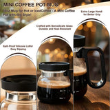 16Oz Mini Brewing Glass Coffee Mug Set with Leakproof Travel Lid, Ergonomic Handle and 2 Reusable Metal Straws for Camping Office and Home, Coffee Lovers' Top Choice，Free 12cm Yellow Bear Woven Cotton Coaster