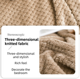 200 x 260cm Mauve Pineapple Grid Plush Sofa Blanket for 2 Seater - Soft Thick Flannel Jacquard Throw, Fade Resistent & Machine Washable, Lightweight Travel and Spring Summer Bedding