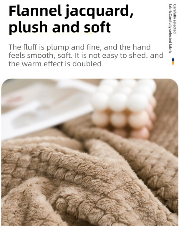 200 x 260cm Mauve Pineapple Grid Plush Sofa Blanket for 2 Seater - Soft Thick Flannel Jacquard Throw, Fade Resistent & Machine Washable, Lightweight Travel and Spring Summer Bedding