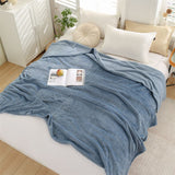 200 x 360cm Blue and Grey Pineapple Grid Plush Sofa Blanket for 4 Seater - Soft Thick Flannel Jacquard Throw, Fade Resistent & Machine Washable, Lightweight Travel and Spring Summer Bedding