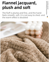 200 x 300cm Khaki Pineapple Grid Plush Sofa Blanket for 3 Seater - Soft Thick Flannel Jacquard Throw, Fade Resistent & Machine Washable, Lightweight Travel and Spring Summer Bedding
