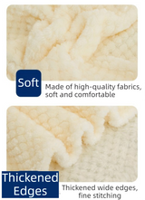 200 x 300cm Khaki Pineapple Grid Plush Sofa Blanket for 3 Seater - Soft Thick Flannel Jacquard Throw, Fade Resistent & Machine Washable, Lightweight Travel and Spring Summer Bedding