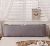 48 x 150cm Grey Washed Cotton Linen Long Pillowcase - Extra Long Soft Breathable Pillow Cover, Machine Washable for Double and Couple Pillows