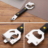 3-pack 4-in-1 Stainless Steel Bottle Opener and Can Opener - Heavy Duty Beer Opener with Non-Slip ABS Handle, Multi-Purpose Kitchen Gadget for Camping, BBQ, Bar and Home Use