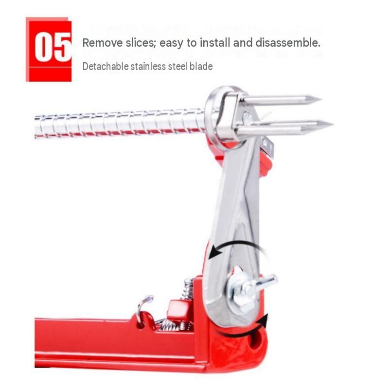 Red 3-in-1 Apple Peeler Slicer and Corer - Manual Hand Crank Fruit Peeling Machine with Strong Suction Base and Stainless Steel Blades,  Kitchen Gadget for Efficient Meal Prep