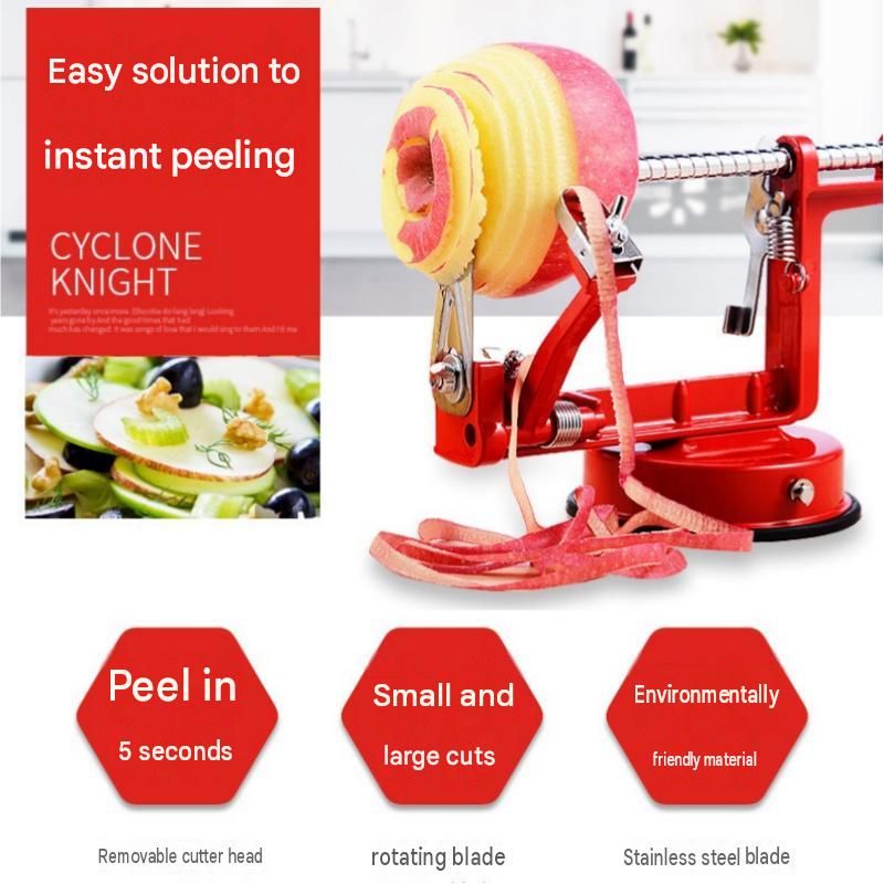 Green 3-in-1 Apple Peeler Slicer and Corer - Manual Hand Crank Fruit Peeling Machine with Strong Suction Base and Stainless Steel Blades,  Kitchen Gadget for Efficient Meal Prep