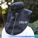 Light gray Sun Protection Hat with Mosquito Net - Wide Brim Bucket Hat with Neck Flap and Face Mesh, Breathable Outdoor Fishing Cap for Camping and Gardening