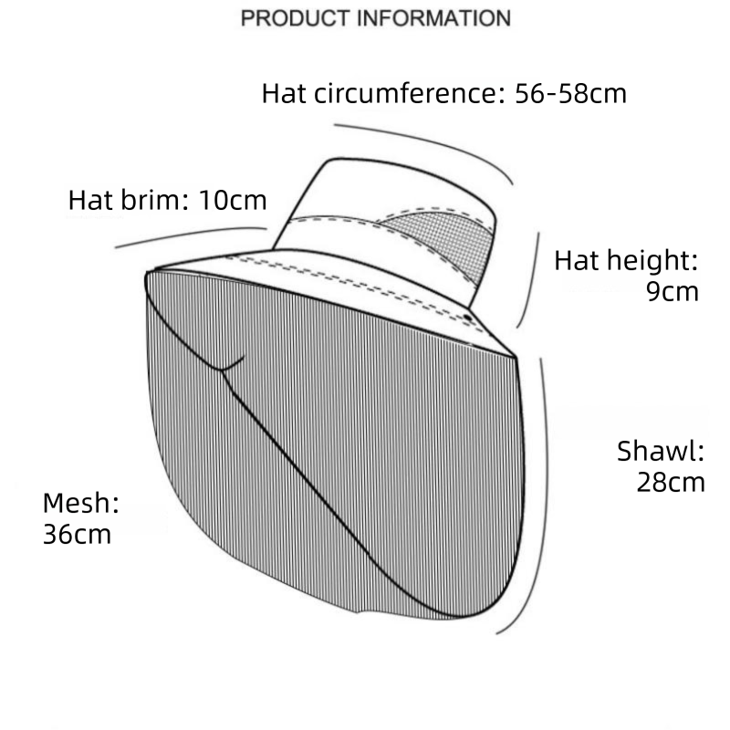 Light gray Sun Protection Hat with Mosquito Net - Wide Brim Bucket Hat with Neck Flap and Face Mesh, Breathable Outdoor Fishing Cap for Camping and Gardening