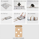 Bruneian Style Waterproof Picnic Mat - 200x150cm Extra Thick Outdoor Blanket with Carry Handle, Machine Washable Camping Ground Sheet for Beach and Park