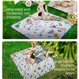 Seattle style Waterproof Picnic Mat - 200x150cm Extra Thick Outdoor Blanket with Carry Handle, Machine Washable Camping Ground Sheet for Beach and Park