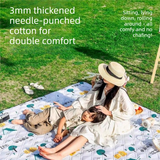 Seattle style Waterproof Picnic Mat - 200x150cm Extra Thick Outdoor Blanket with Carry Handle, Machine Washable Camping Ground Sheet for Beach and Park