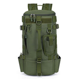 Green Fishing Tackle Backpack with Rod Holders - 43 cm Large Capacity Oxford Cloth Backpack with Multi Pockets, Adjustable Straps and Tool Storage for Fishing, Hiking and Travel