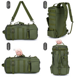 Green Fishing Tackle Backpack with Rod Holders - 43 cm Large Capacity Oxford Cloth Backpack with Multi Pockets, Adjustable Straps and Tool Storage for Fishing, Hiking and Travel