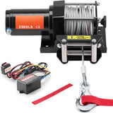 Electric Winch, 1361 kg Line Pull Capacity, 12V DC ATV/UTV Winch with Φ0.5 x 1188.7 cm 7 Strands Steel Cable Roller Fairlead Wired Remote Control, IP55 Waterproof for Towing UTV ATV Off-Road