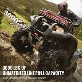 Electric Winch, 1361 kg Line Pull Capacity, 12V DC ATV/UTV Winch with Φ0.5 x 1188.7 cm 7 Strands Steel Cable Roller Fairlead Wired Remote Control, IP55 Waterproof for Towing UTV ATV Off-Road
