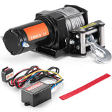 Electric Winch, 1361 kg Line Pull Capacity, 12V DC ATV/UTV Winch with Φ0.5 x 1188.7 cm 7 Strands Steel Cable Roller Fairlead Wired Remote Control, IP55 Waterproof for Towing UTV ATV Off-Road