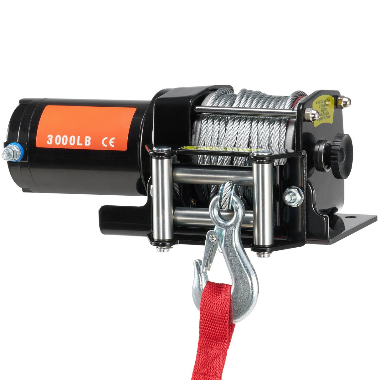 Electric Winch, 1361 kg Line Pull Capacity, 12V DC ATV/UTV Winch with Φ0.5 x 1188.7 cm 7 Strands Steel Cable Roller Fairlead Wired Remote Control, IP55 Waterproof for Towing UTV ATV Off-Road