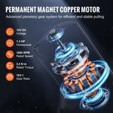 Electric Winch, 1588 kg Line Pull Capacity, 12V DC ATV Winch with Φ0.5 x 1188.7 cm 12 Strands Synthetic Rope Aluminum Fairlead Wired Remote Control, IP55 Waterproof for Towing ATV Boat
