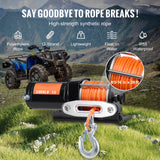 Electric Winch, 1588 kg Line Pull Capacity, 12V DC ATV Winch with Φ0.5 x 1188.7 cm 12 Strands Synthetic Rope Aluminum Fairlead Wired Remote Control, IP55 Waterproof for Towing ATV Boat