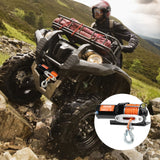 Electric Winch, 1588 kg Line Pull Capacity, 12V DC ATV Winch with Φ0.5 x 1188.7 cm 12 Strands Synthetic Rope Aluminum Fairlead Wired Remote Control, IP55 Waterproof for Towing ATV Boat