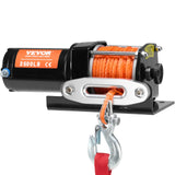 Electric Winch, 1588 kg Line Pull Capacity, 12V DC ATV Winch with Φ0.5 x 1188.7 cm 12 Strands Synthetic Rope Aluminum Fairlead Wired Remote Control, IP55 Waterproof for Towing ATV Boat