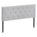 VEVOR Headboard, Full Size Headboard with Adjustable Height, Comfortable Diamond Tufted for Full Size Bed, W 56.3 x H（35.6-47.4）inches, Ideal for Bedroom, Hotel, Homestay, Dormitory, Light Grey