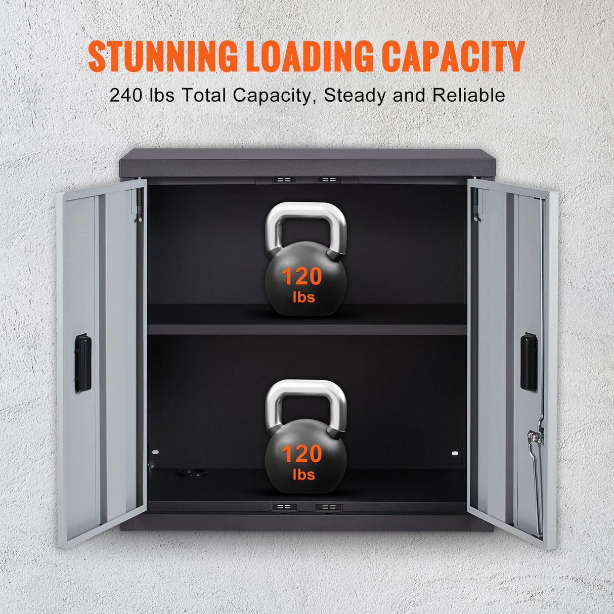 VEVOR Foldable Wall Cabinet Garage Cabinet Wall Mounted 26