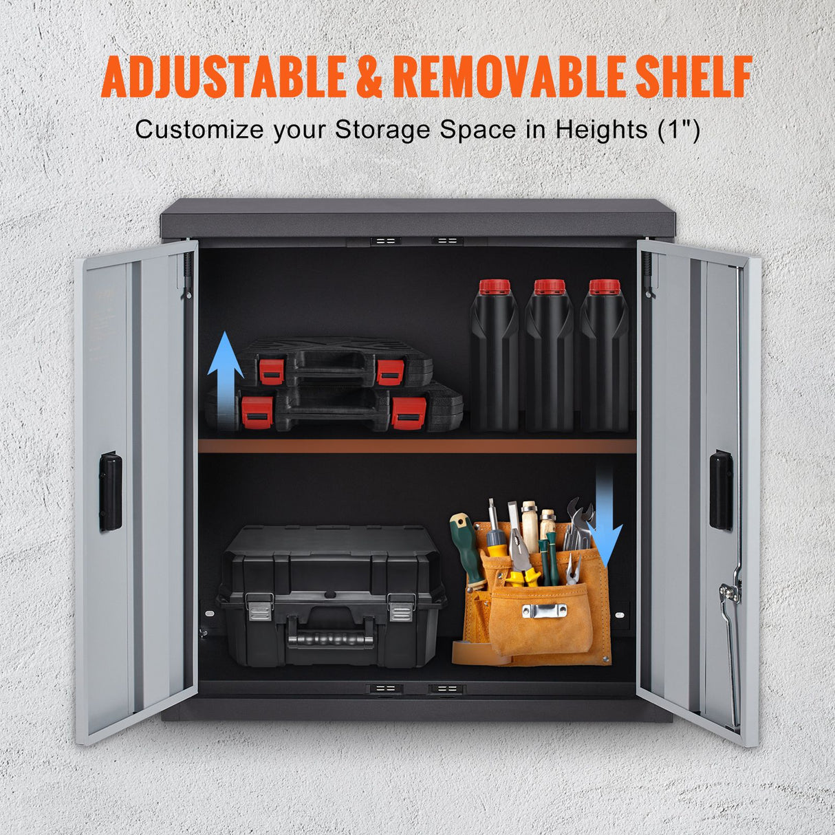 VEVOR Foldable Wall Cabinet Garage Cabinet Wall Mounted 26