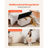 VEVOR Storage Ottoman Bench, Button-Tufted End